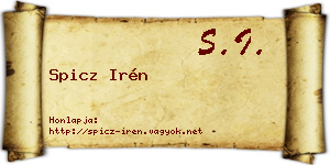 Spicz Irén névjegykártya